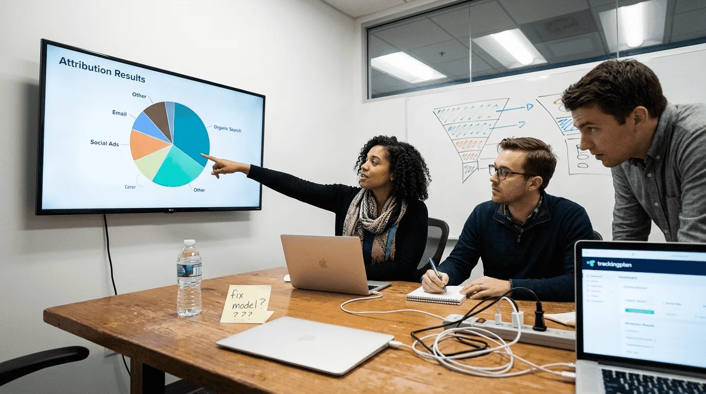 Team debates marketing attribution model results